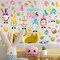 122 Pieces Easter Wall Clings Easter Gnome Wall Stickers Easter Window Decoration Egg Bunny Carrot Wall Decals for Bedroom Living Room Bathroom Window Decor
